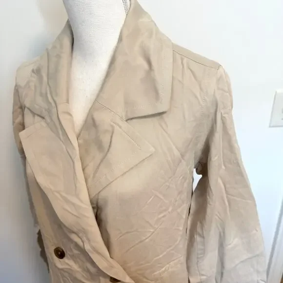 Everlane The Drape Trench Coat In Sandstone Size XS New - Picture 7 of 13